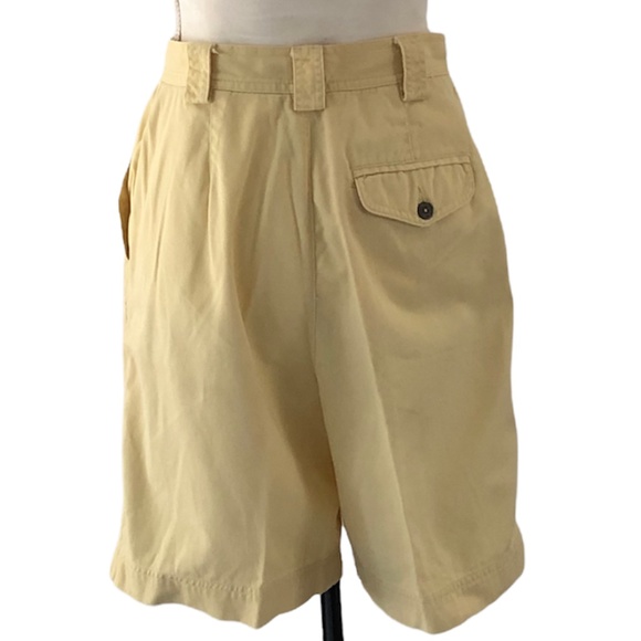 Liz Claiborne Vintage Yellow Pleated Front High Waisted Shorts Size 10 - Picture 4 of 10